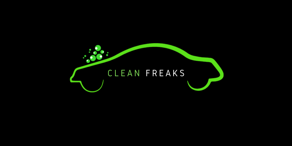 clean freaks rectangular logo black background